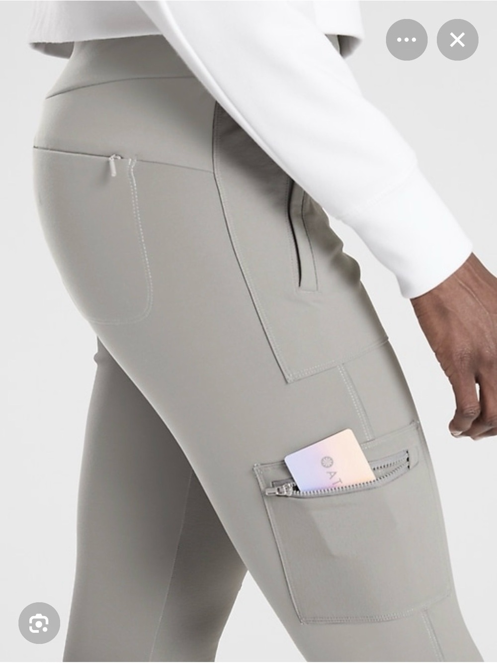 Athleta Headlands Hybrid Cargo Leggings — Taupe Gray SZ.6 27” inseam